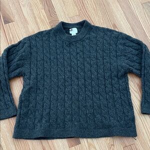 H&M gray cable crew neck.